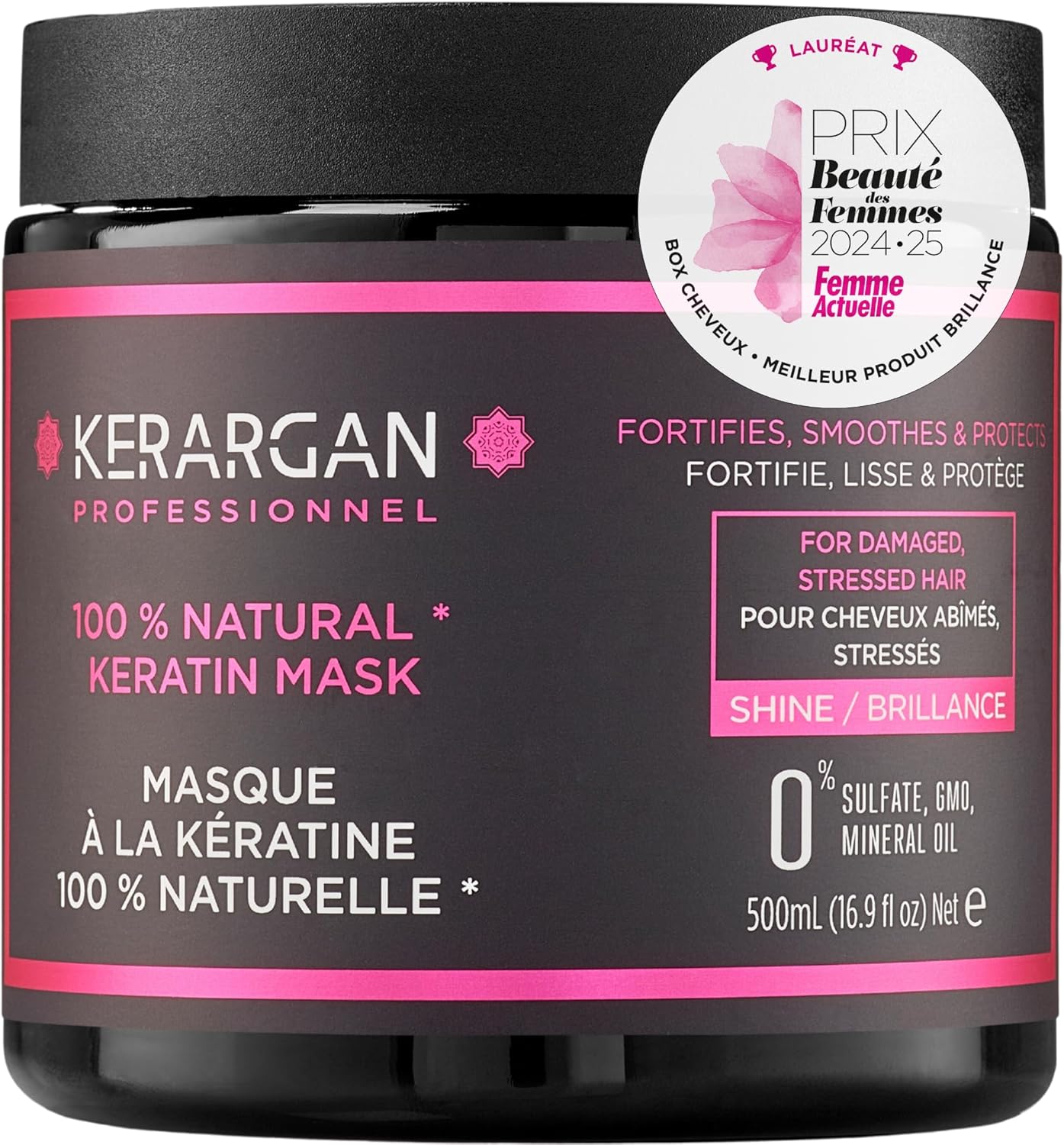 Kerargan - masque ultra réparateur 500ml - kératine, sans sulfate