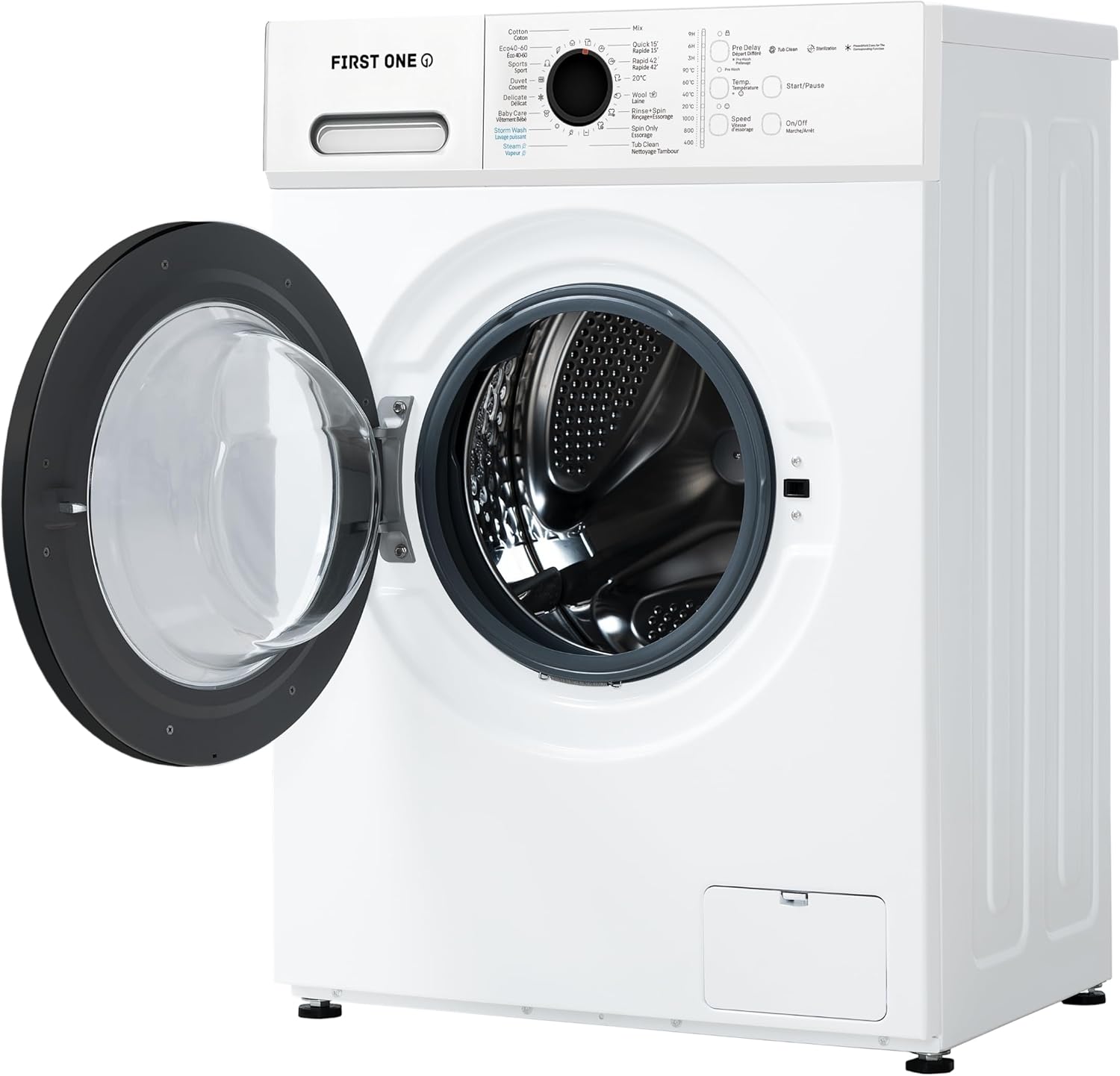 First One – Lave-linge frontal 8kg, 1400tr/min, éco, 16 programmes – FLL81400WH