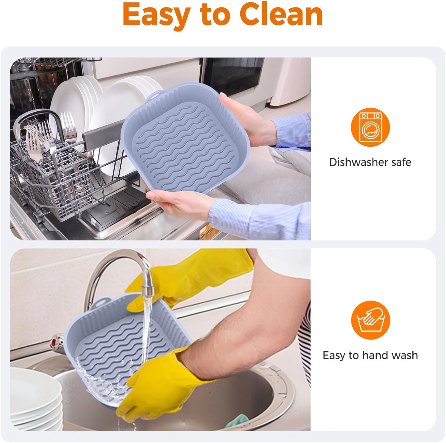 Diboniur - moules silicone Air Fryer 5-8L - 2 pièces réutilisables