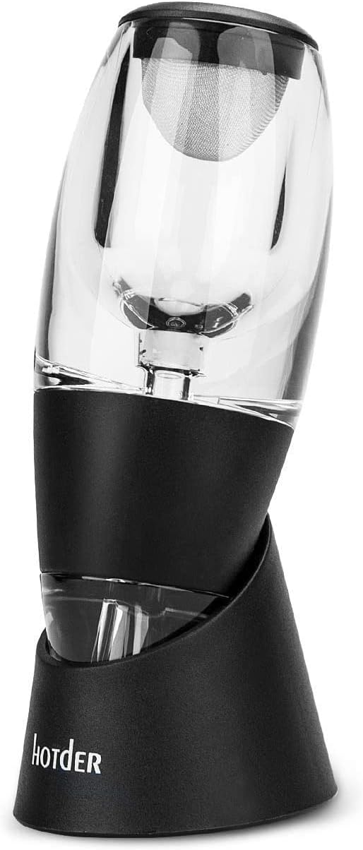 Aérateur à vin - noir avec support, décanteur pour vin rouge