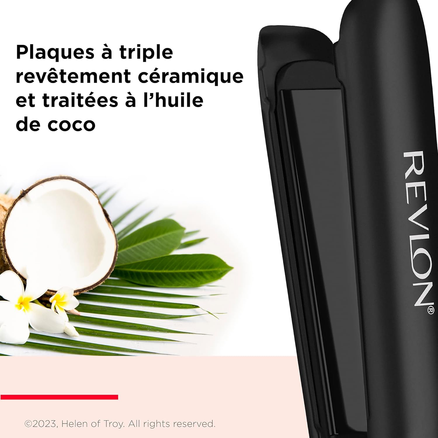 Revlon - SmoothStay 25mm - plaques céramique, huile coco, pochette voyage, température réglable - RVST2211P