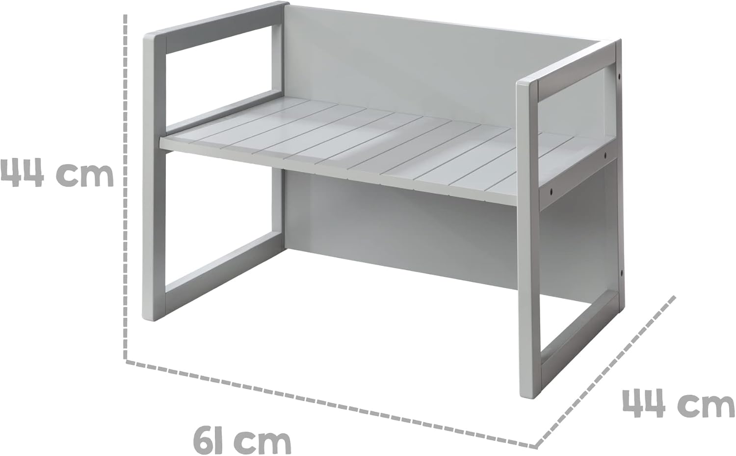 roba - Ensemble table et 2 chaises enfant - 3 hauteurs - style campagne, gris