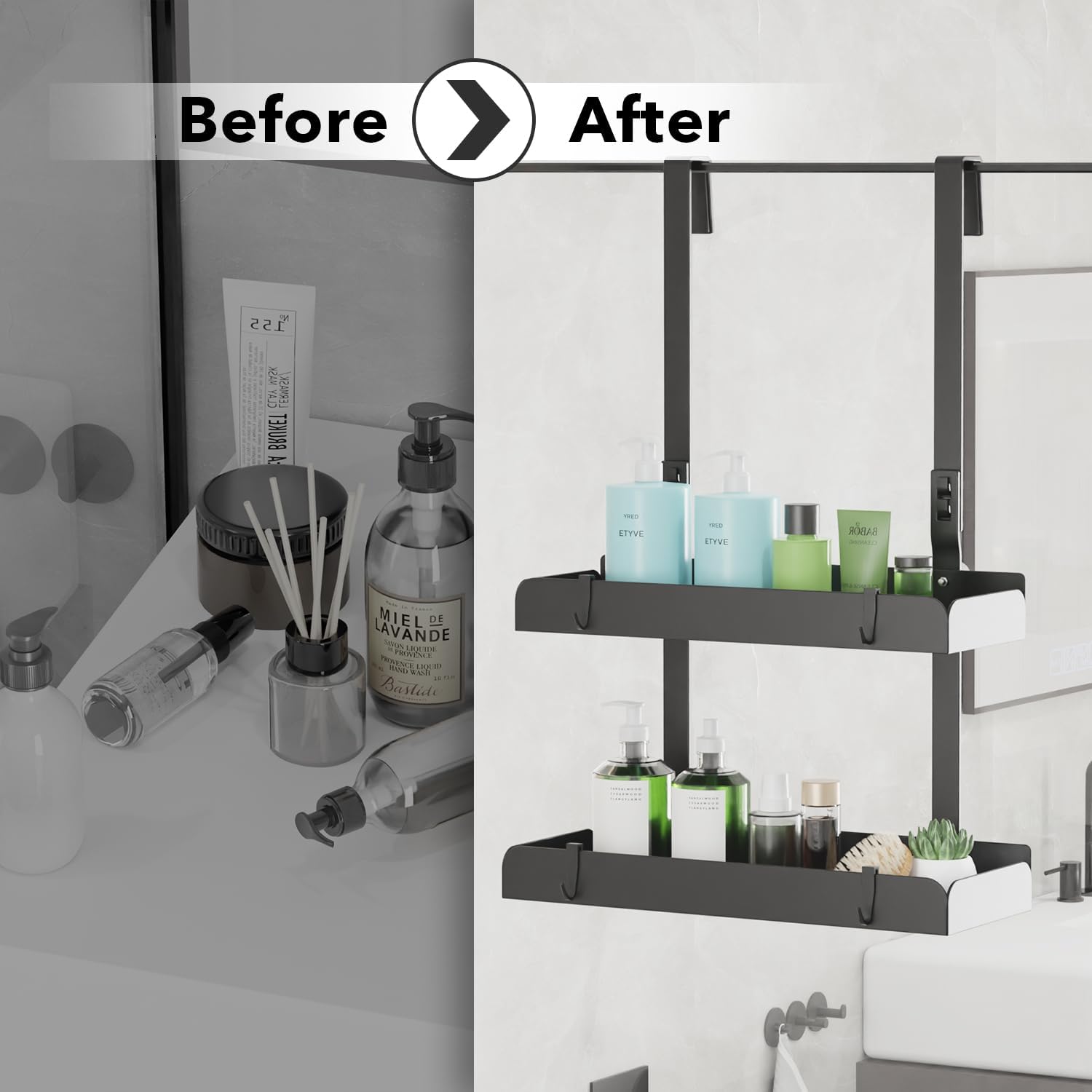 Etagère de douche à suspendre - 55,5 cm - rangement pratique, installation facile