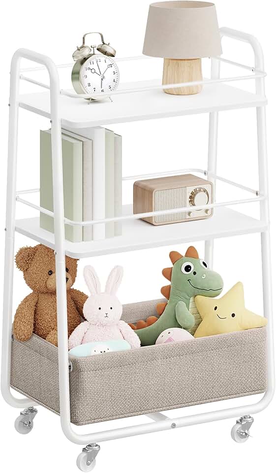 VASAGLE - LILEA Collection - 3 niveaux, panier tissu, à roulettes - LRC001WB01