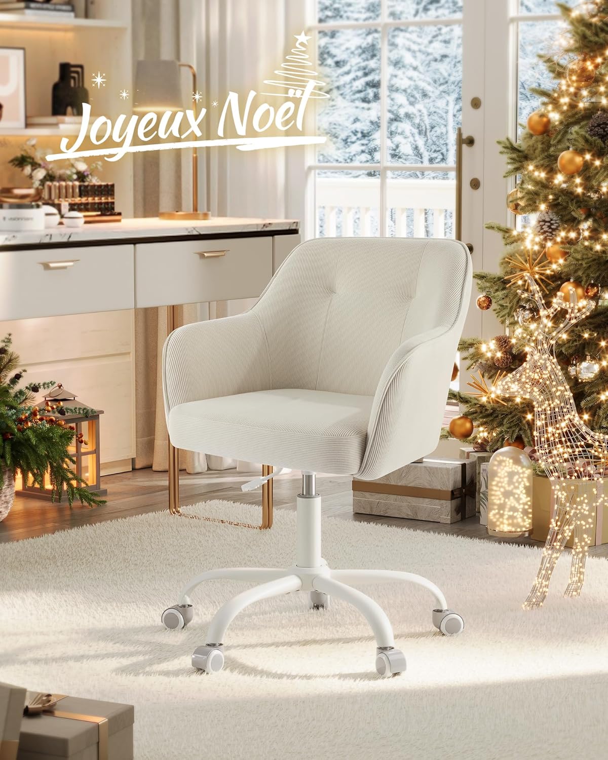 SONGMICS - fauteuil ergonomique velours, réglable, acier, 110kg - OBG019LZ01