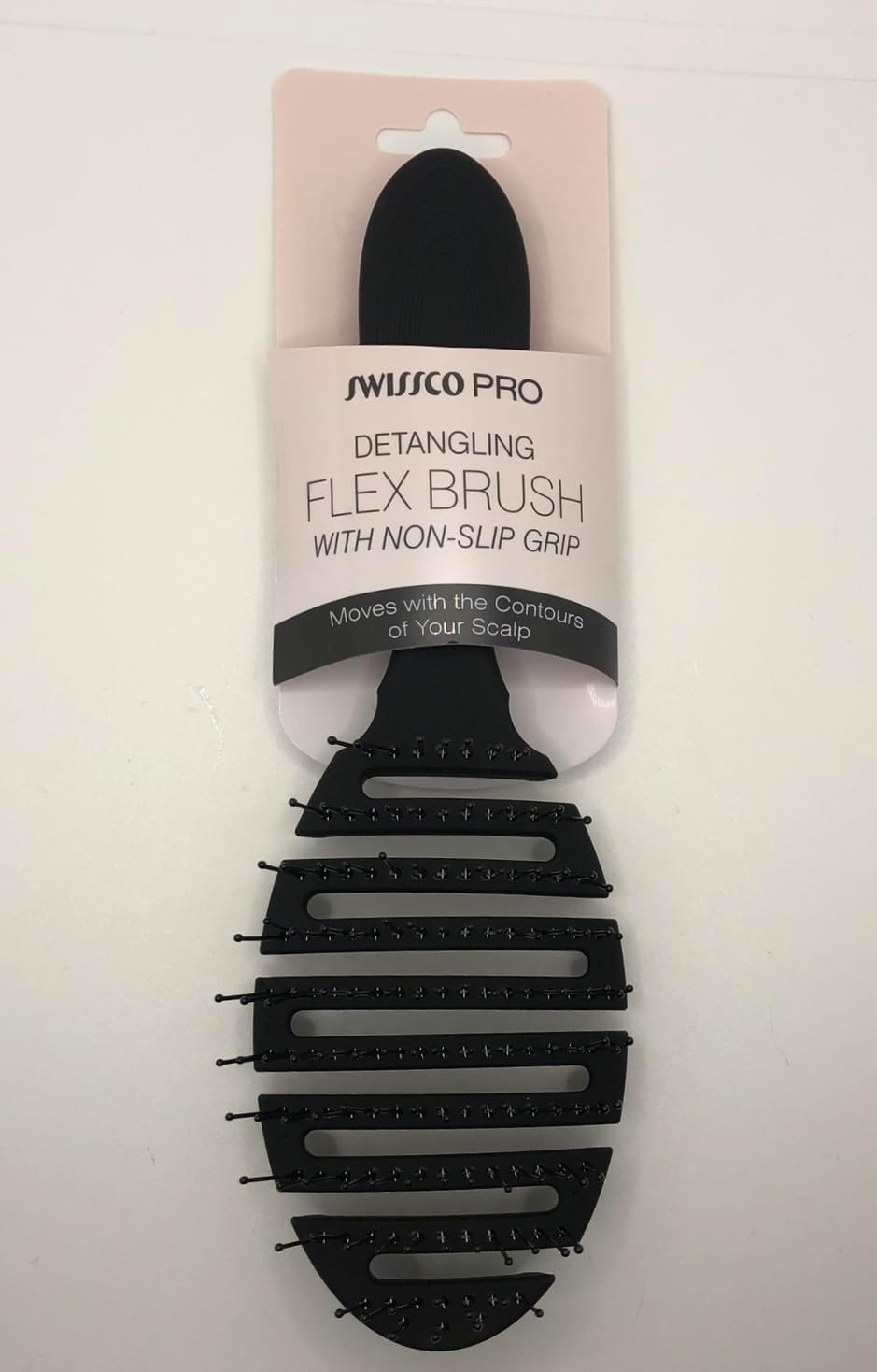 Swissco - Pro Brosse démêlante - manche antidérapant - flexible - noir