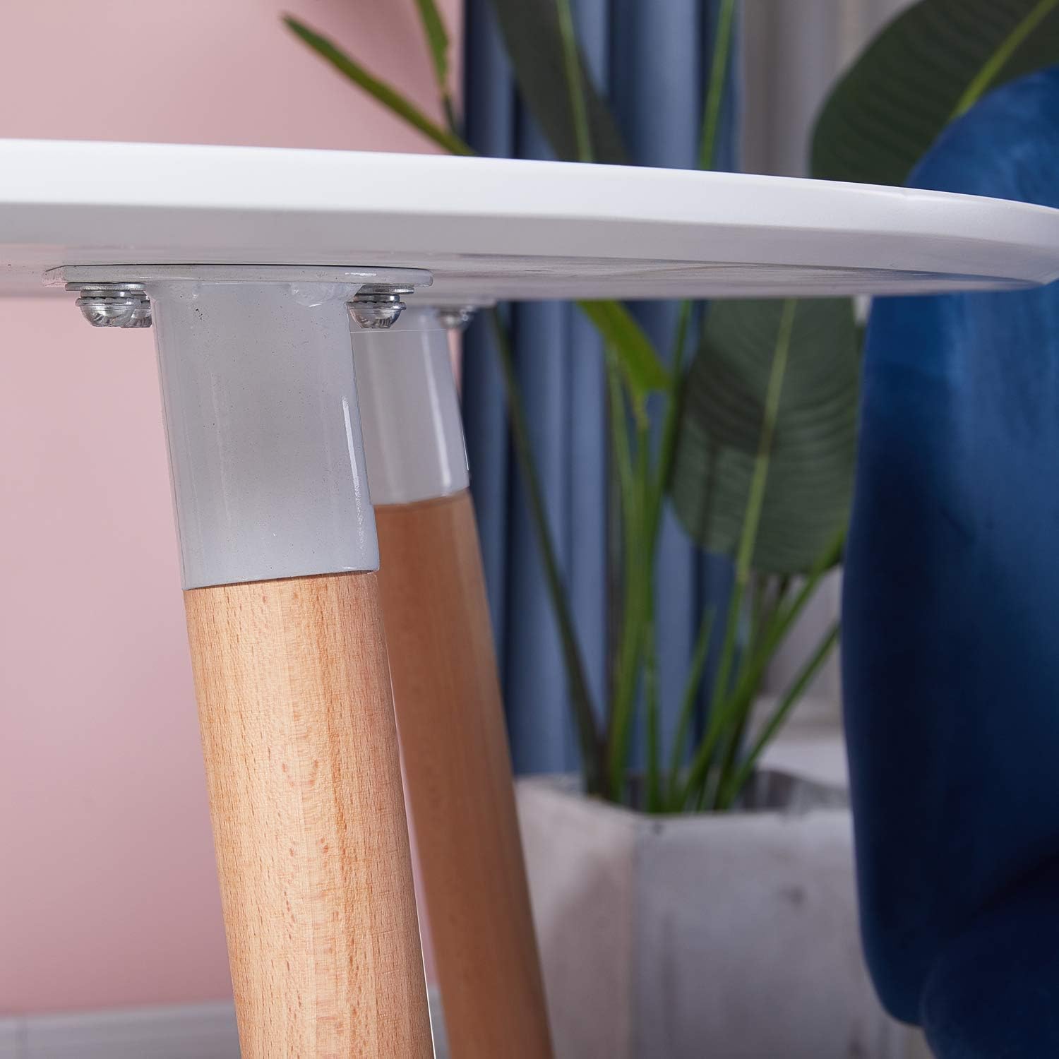 H.J WeDoo - table ronde scandinave - 80cm - bois blanc, style moderne