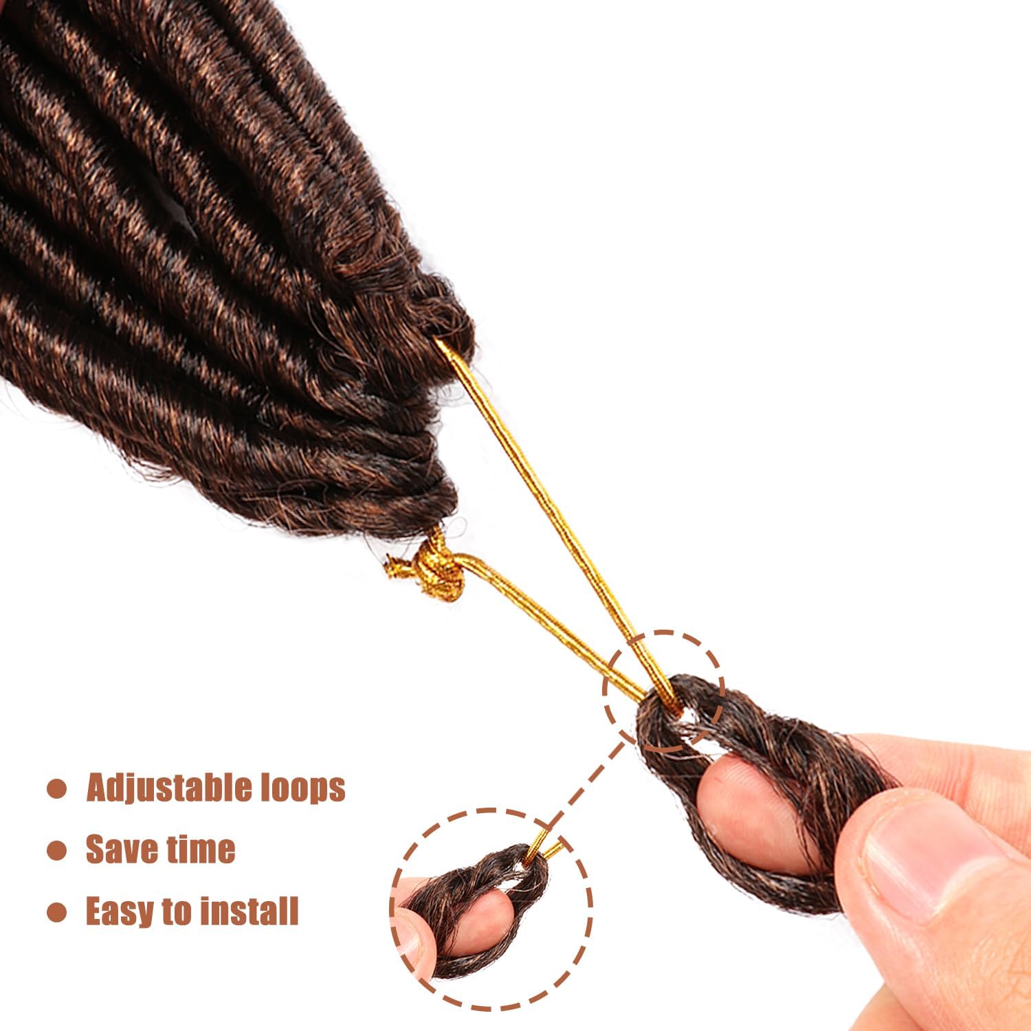 Faux Locks Crochet Braids - Soft Locs - 60,9cm - 8 packs mèches bouclées #1B-30
