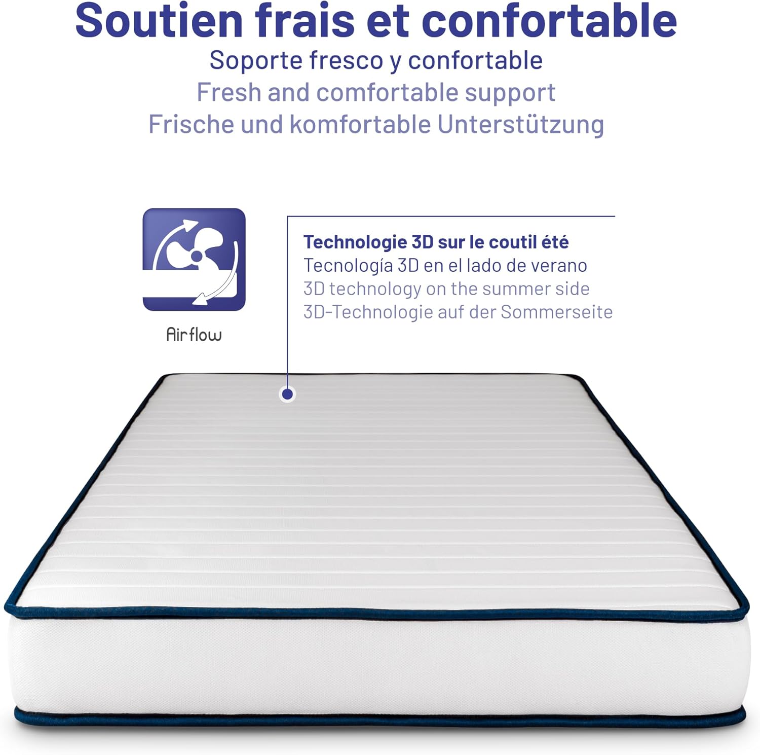 NATURALEX - Perfect Sleep - 90x200 cm - mémoire de forme, latex, 7 zones