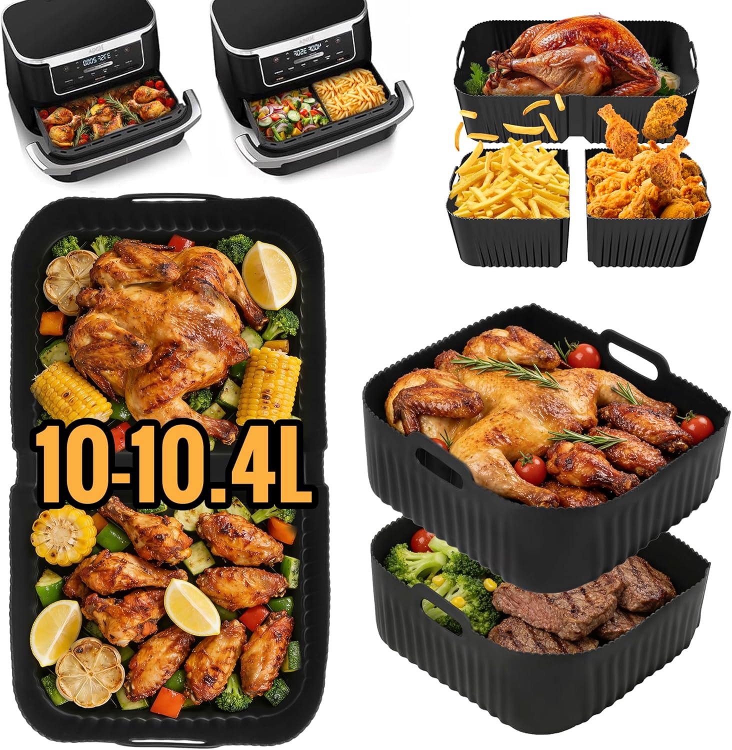 Accessoires Air Fryer silicone - 10,4L - résistant, lot 3pcs - AF500EUCP