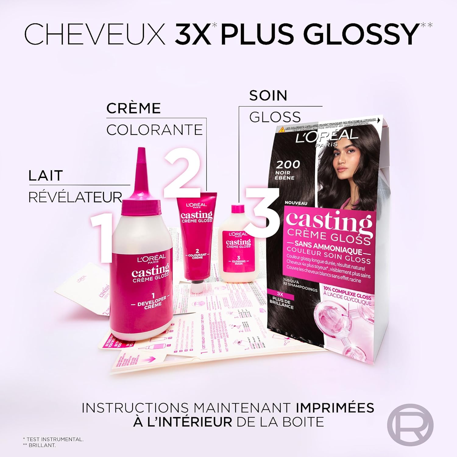 L'Oréal Paris - Casting Crème Gloss - semi-permanent, sans ammoniaque - couleur soin Brownie Praliné, 454