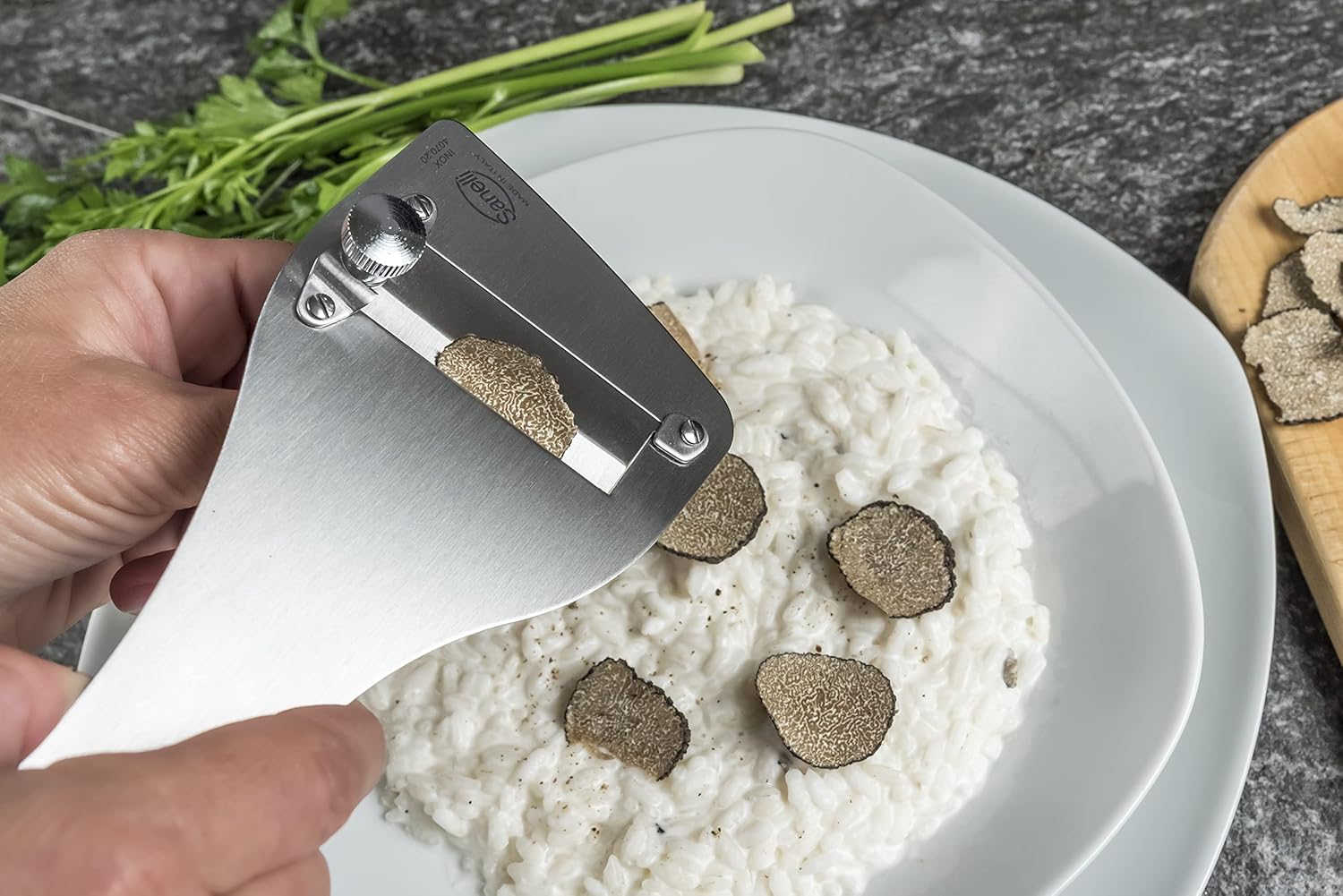 Sanelli - Coupe-Tondeuse SAN-Slice - inox, réglage épaisseur, finition satinée