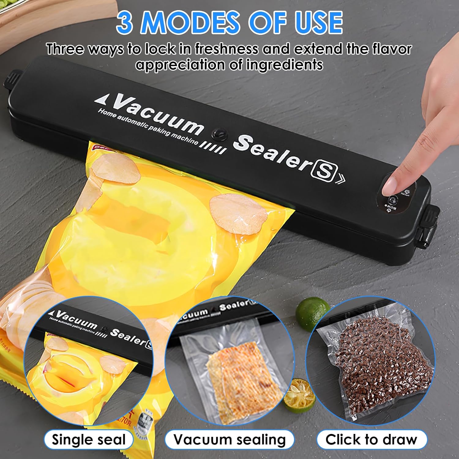 Machine sous vide alimentaire - 30 cm - aspiration rapide, 10 sacs inclus