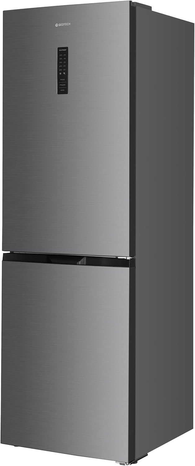 GEDTECH - Réfrigérateur combiné inox 323L No Frost congélateur bas GCB323NFIX