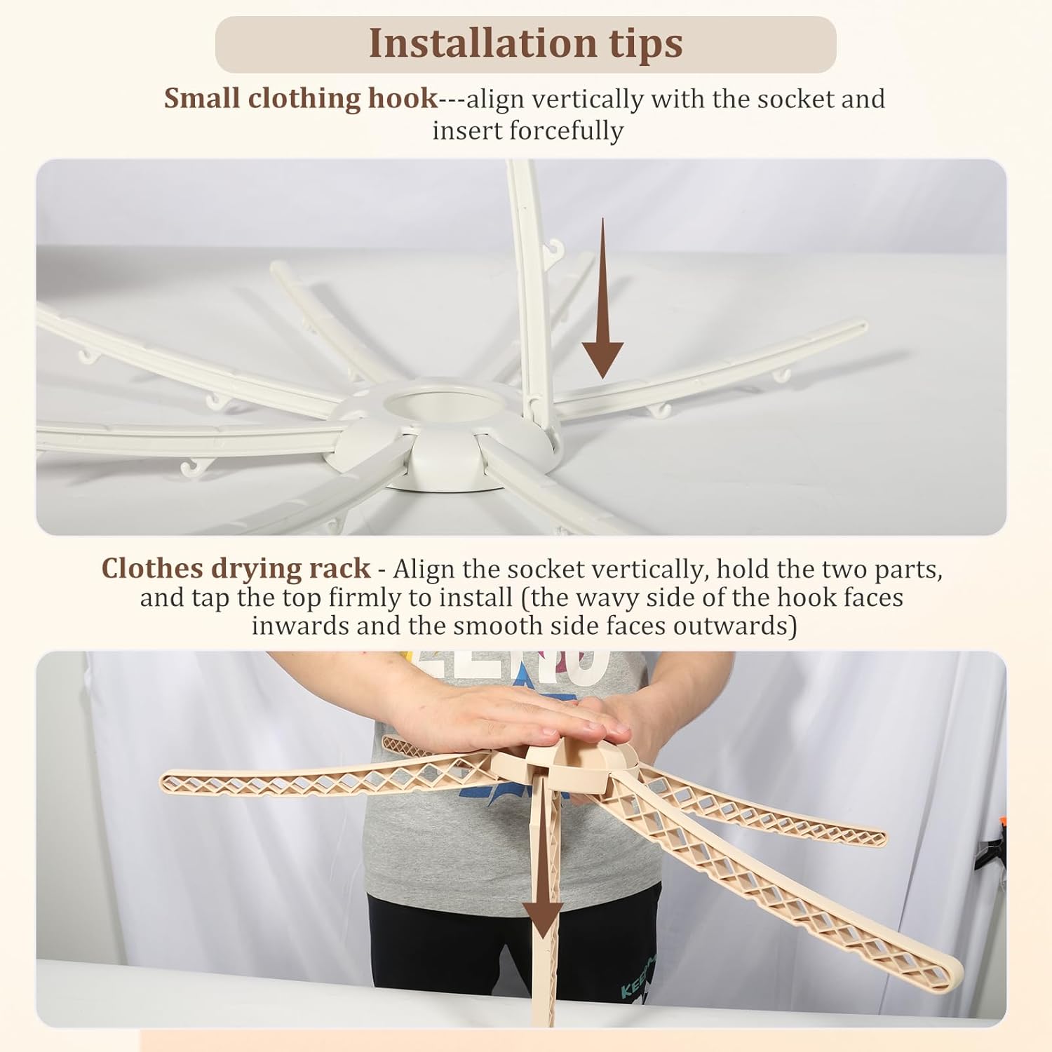 Sèche-linge électrique - 140cm - 1000W, minuterie, 2 couches