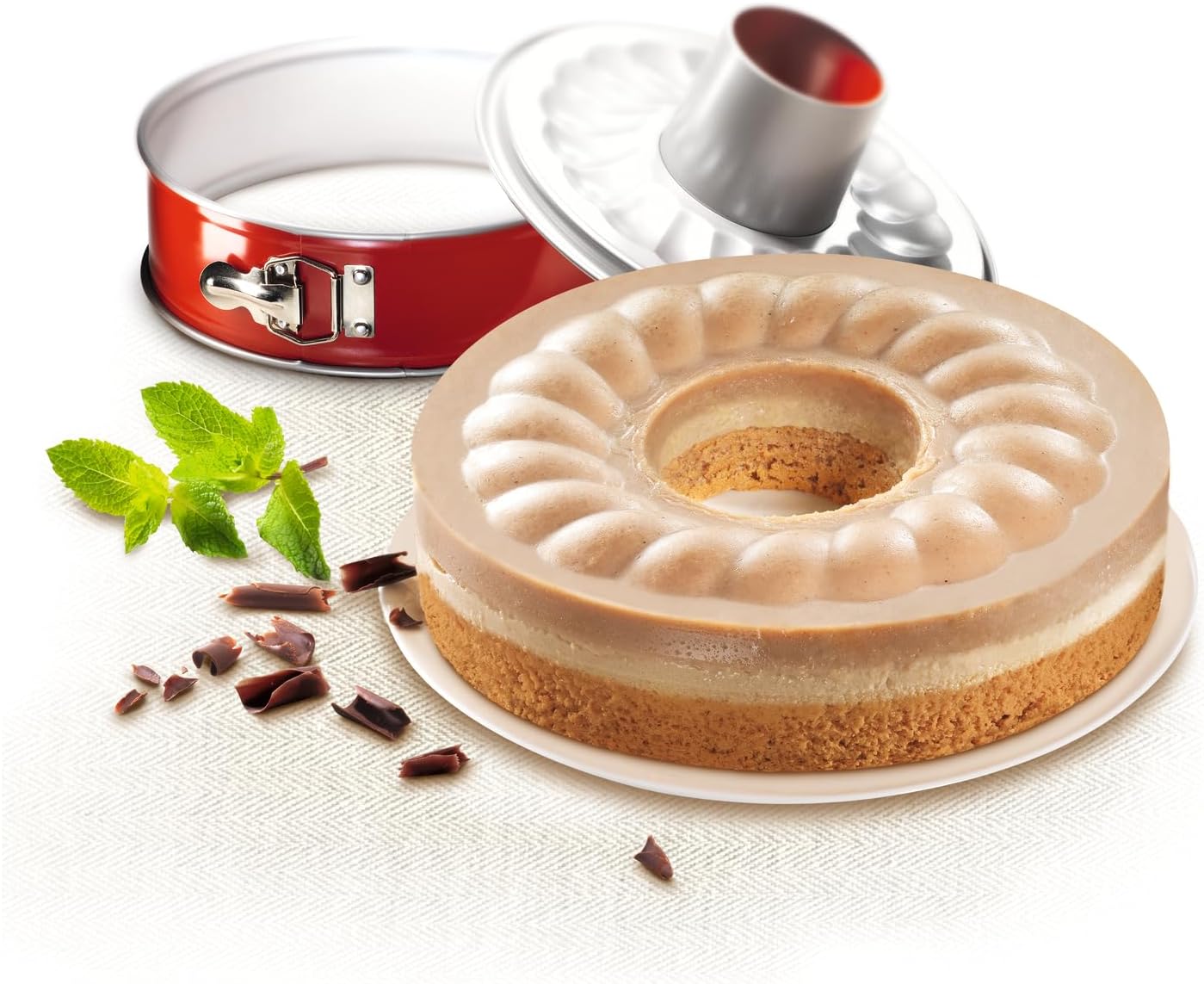 Tefal - Delibake moule savarin à charnière 25cm acier rouge - J1642614