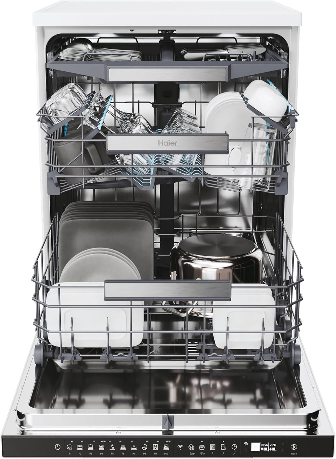 Haier - lave-vaisselle série XF - 60 cm - 15 couverts, 7 programmes - XF 6B2M3PW