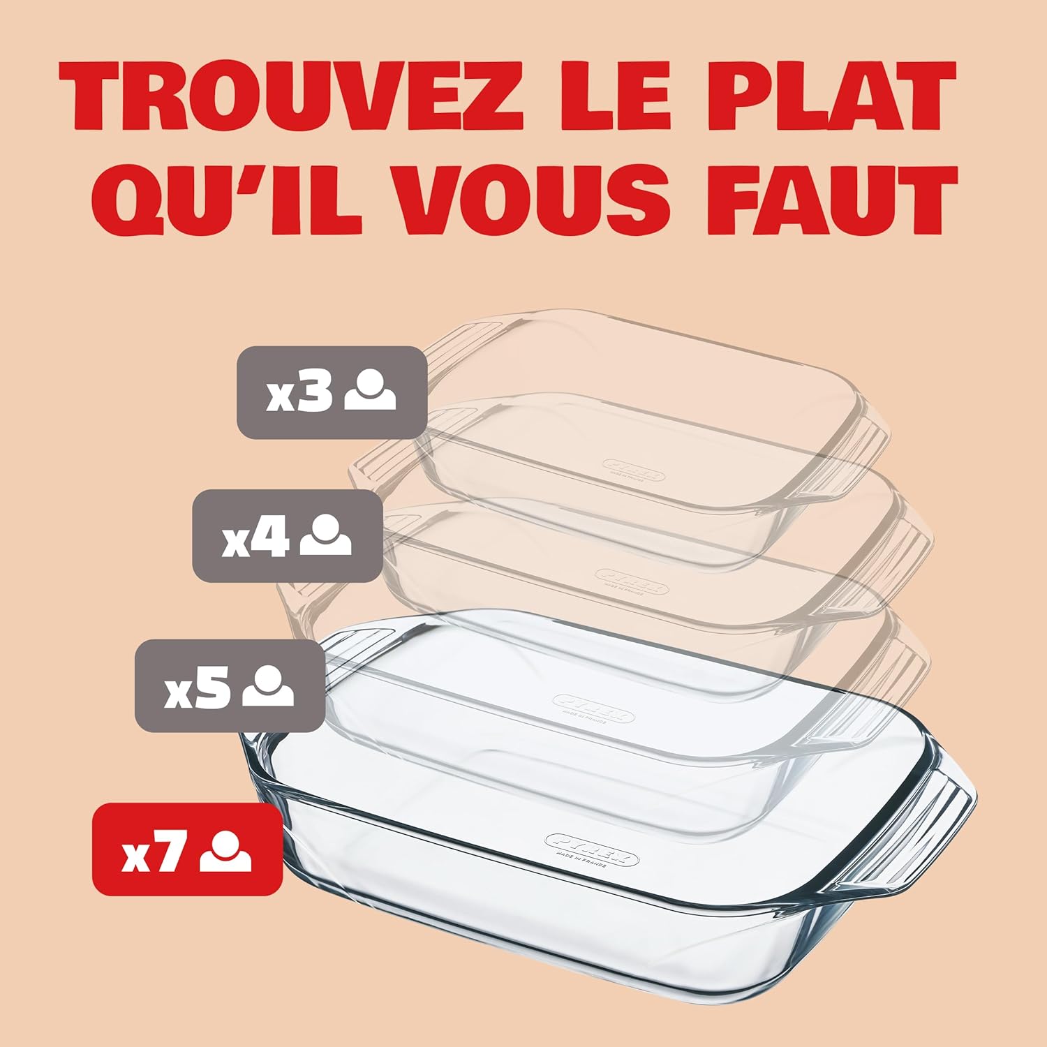 Pyrex - Plat à Four rectangulaire 39x25 cm - Verre borosilicate, ultra-résistant, poignées ergonomiques