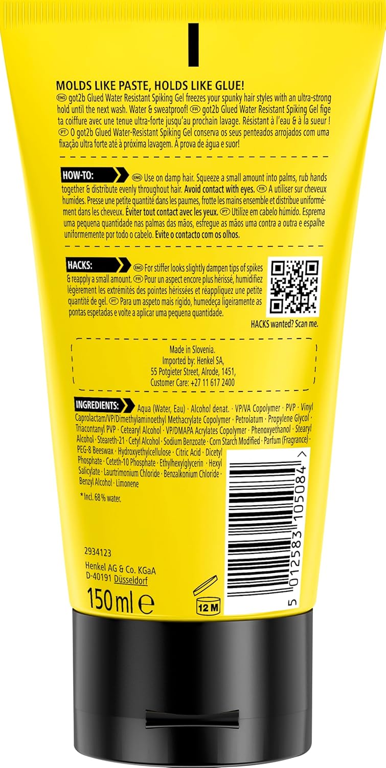 Got2b - Superglue Glued - 150ml - Gel coiffant vegan, fixation extrême, résistant à l'eau