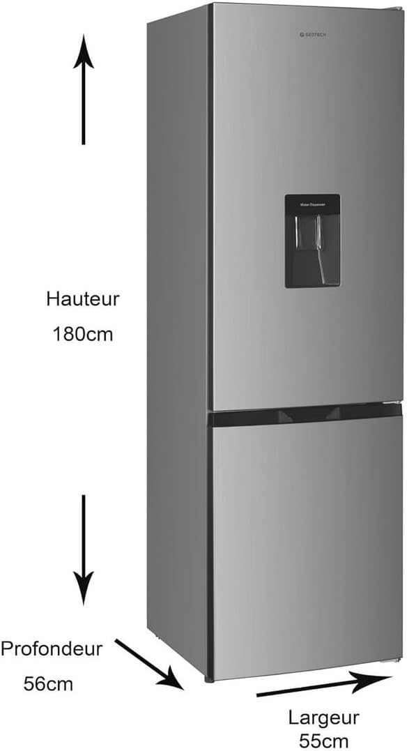 GEDTECH - réfrigérateur combiné bas - 262L, classe E, silver - GCB262SL