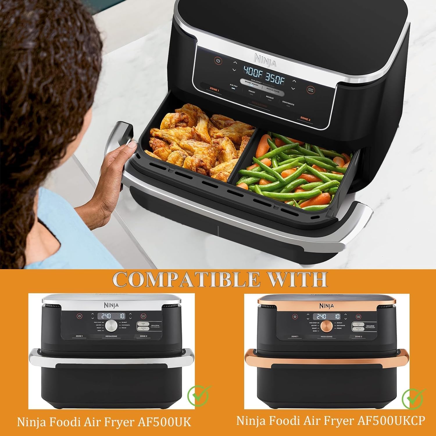 Moule silicone air fryer compatible Ninja Foodi Flex, 10,4L, résistant, AF500EU