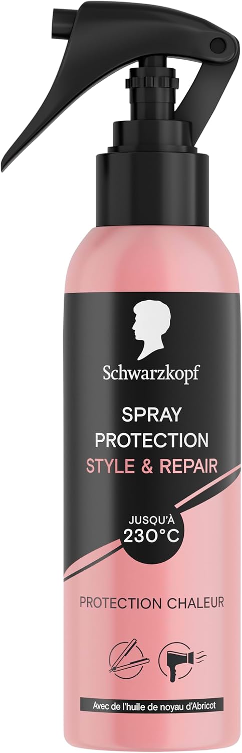 Schwarzkopf - Style & Repair - 150ml - Spray protecteur chaleur, soin végane, huile d'abricot