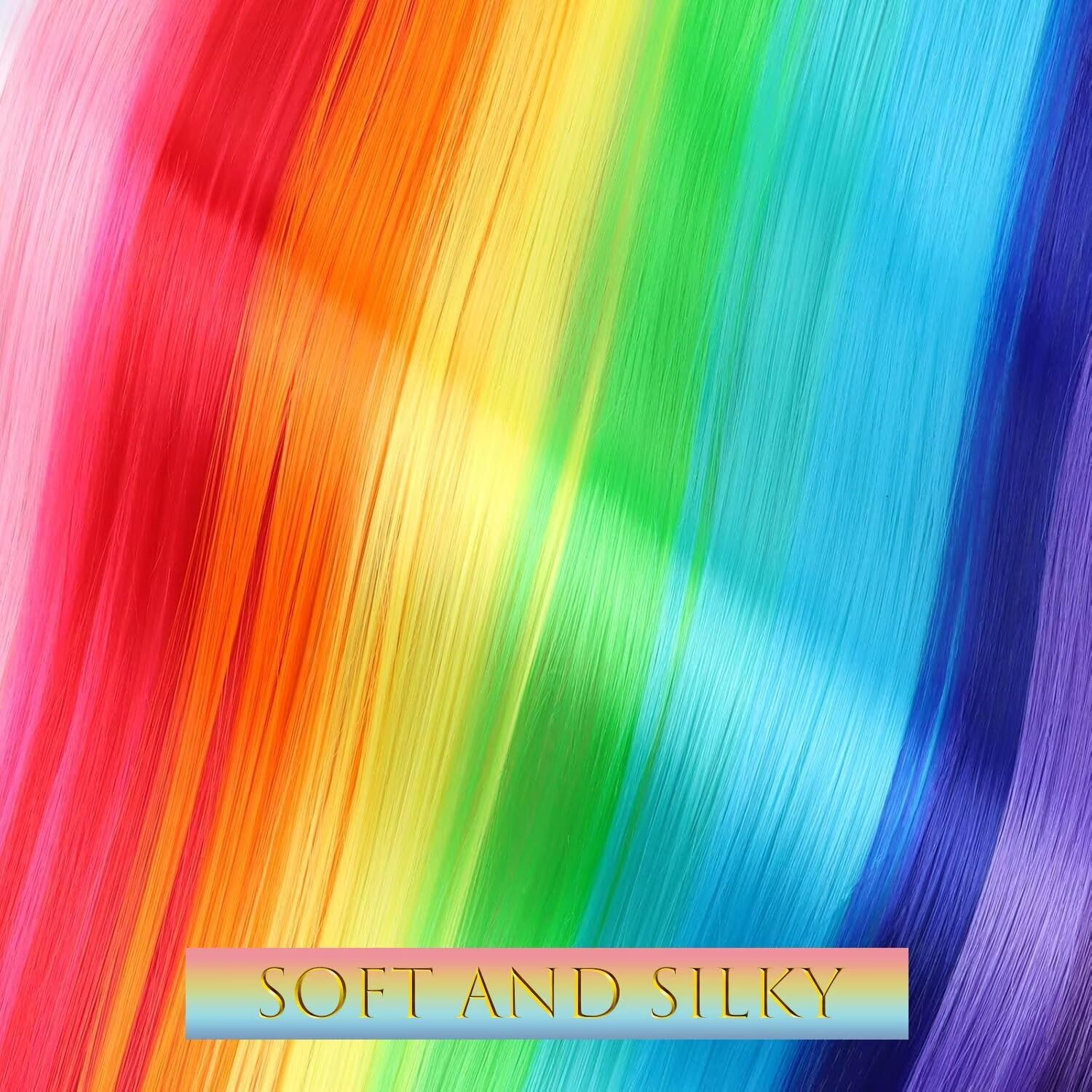 Extensions cheveux à clip - vert gazon - 55 cm - lot de 12 mèches colorées