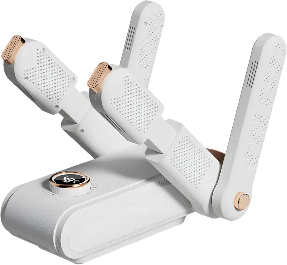 Sèche-chaussures électrique 4 bras, arrêt programmé, stérilisation, 33x24x27cm