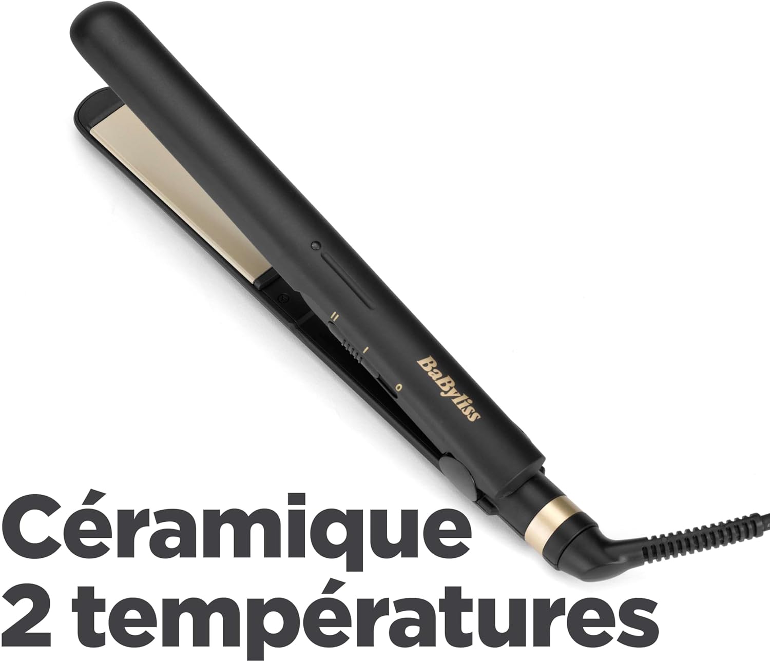 BaByliss - Lisseur Ceramic Straight - multi-voltage, 2 temp., tapis inclus, soyeux, noir - ST089E