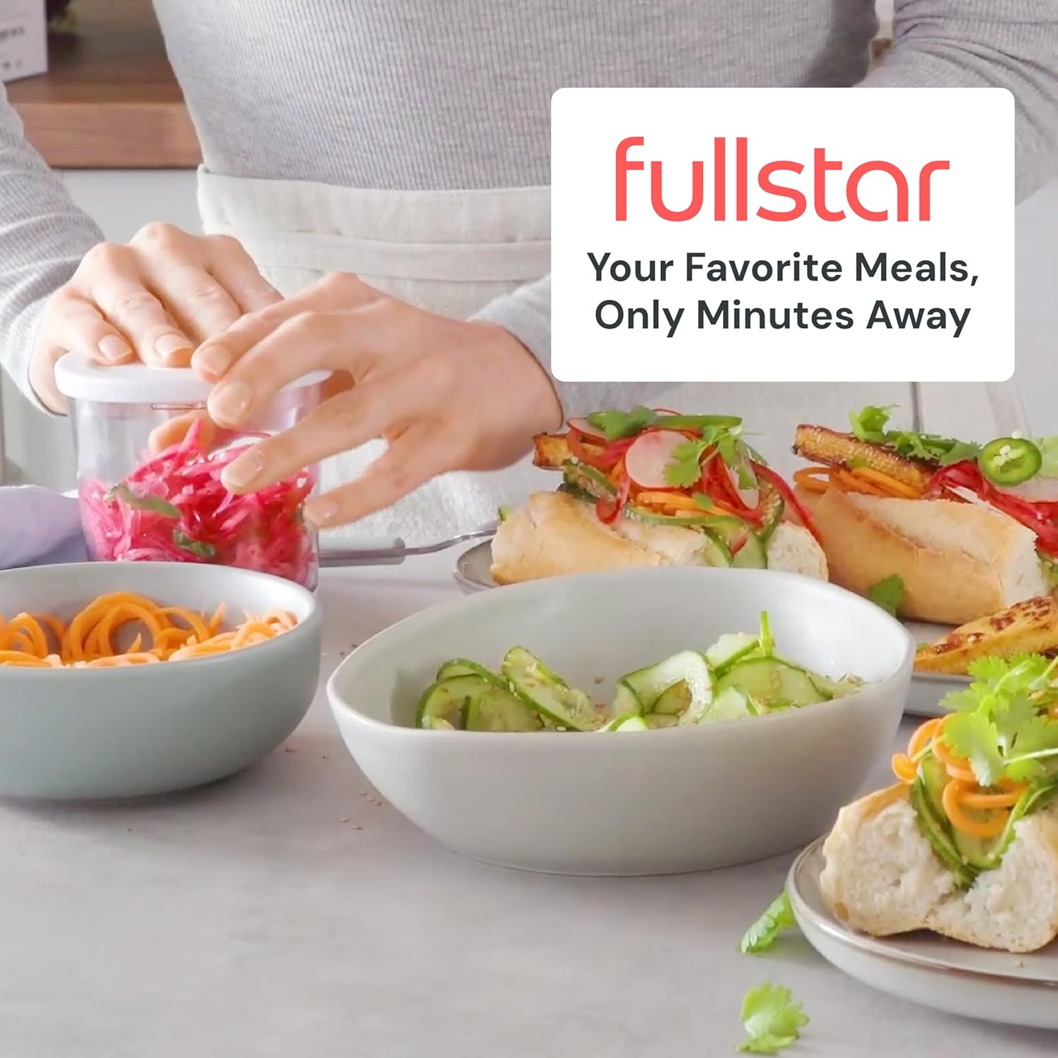 Spiraliseur de légumes 4-en-1 manuel, multifonction, coupe spirale