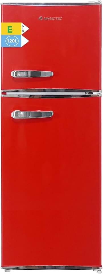 magictec - Frigo vintage série - 120L, congélateur 32L, Low Frost, éclairage LED