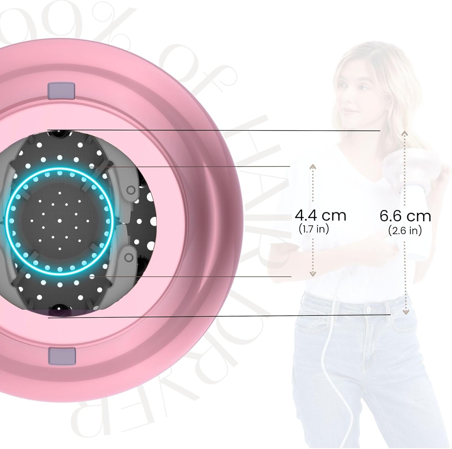 Diffuseur universel cheveux bouclés 4.4-6.6 cm, robuste, anti-frisottis