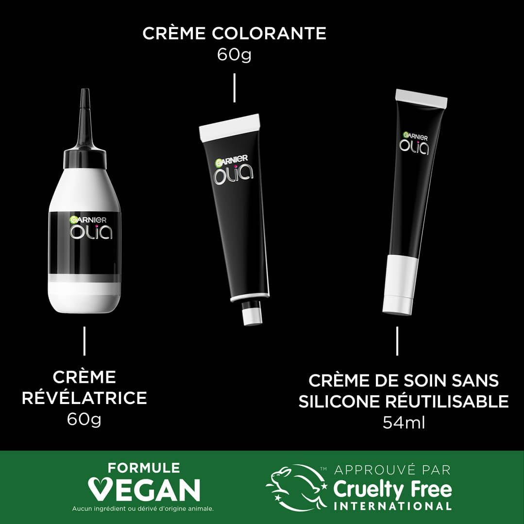 Garnier - Olia Coloration Permanente - 3.0 Châtain Foncé - Sans ammoniaque, huiles naturelles