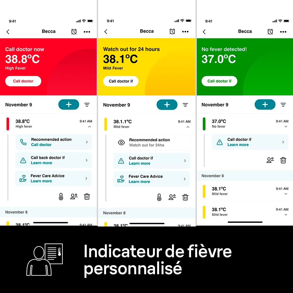 Braun - ThermoScan 7+ - thermomètre auriculaire - Age Precision, affichage code couleur, Bluetooth