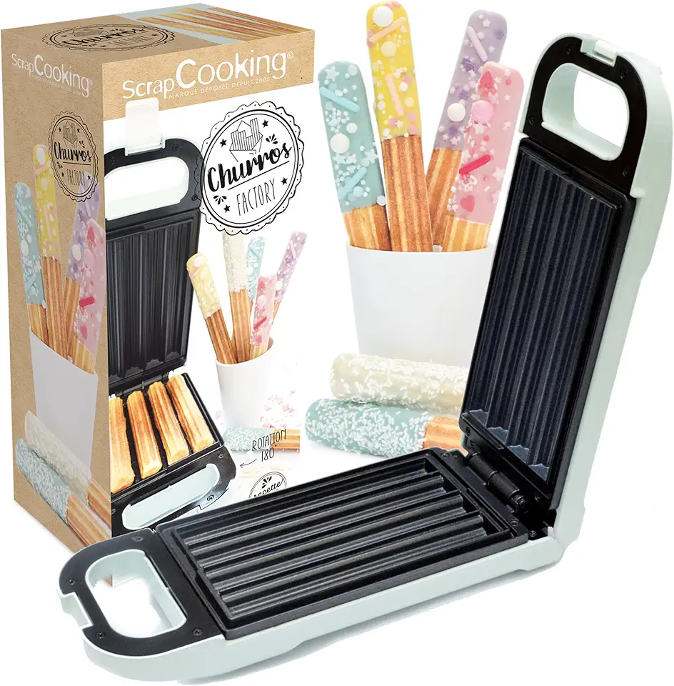 ScrapCooking - Churros Factory, plaque antiadhésive, rotation 180°, recette incluse, 3888