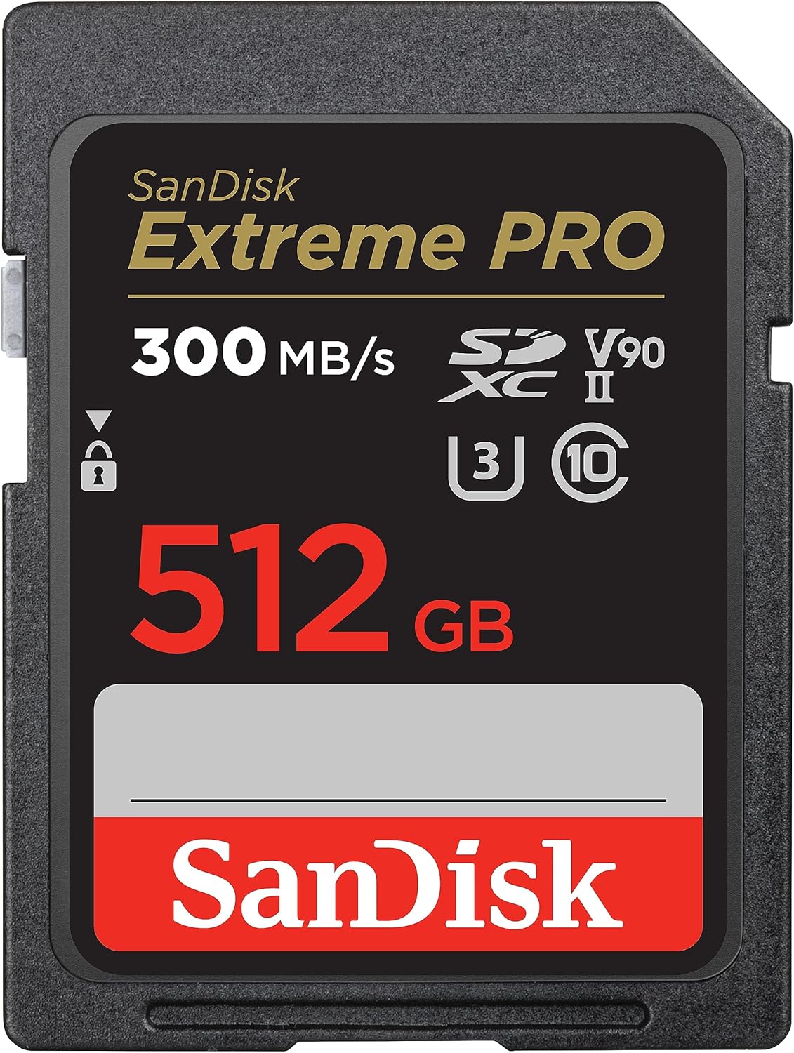 SanDisk - Extreme PRO SDXC 512 Go - 8K/4K vidéo, 300 Mo/s, V90