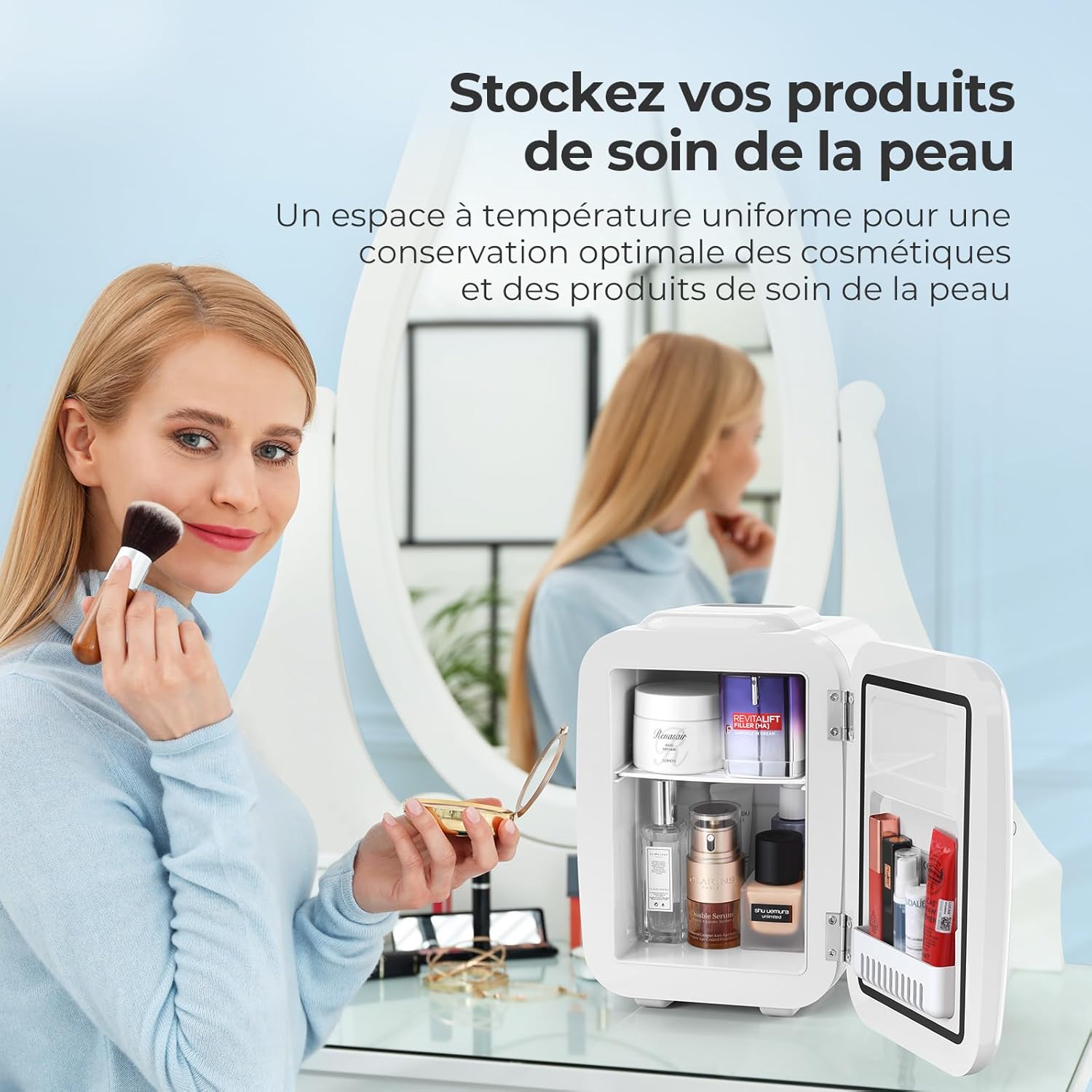 YASHE - Mini Frigo 4L - compact, 6 canettes, portable, blanc