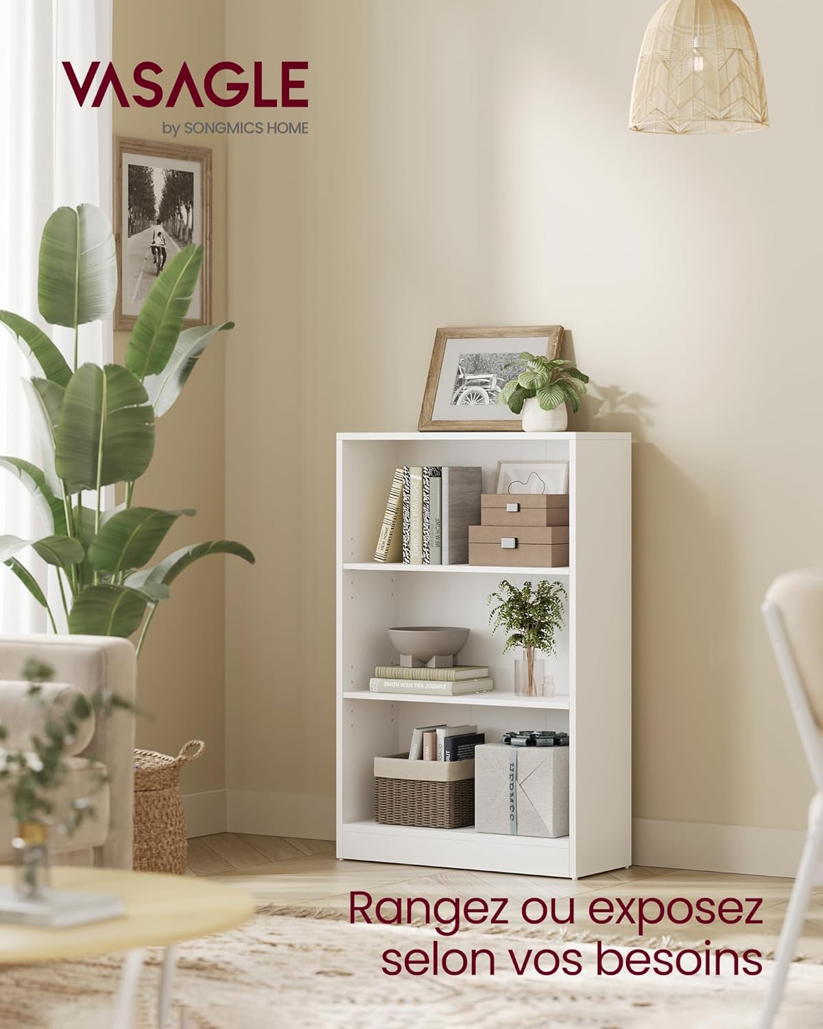 VASAGLE - bibliothèque enfants série LBC105T14 - 60x24x93cm - étagères réglables