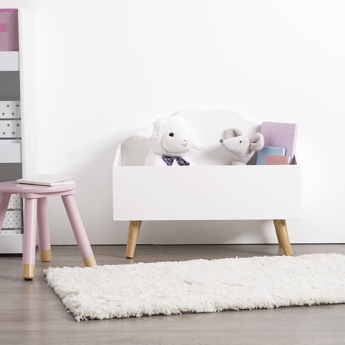 Atmosphera - Coffre Nuage Blanc - rangement enfant 60x30x35 cm
