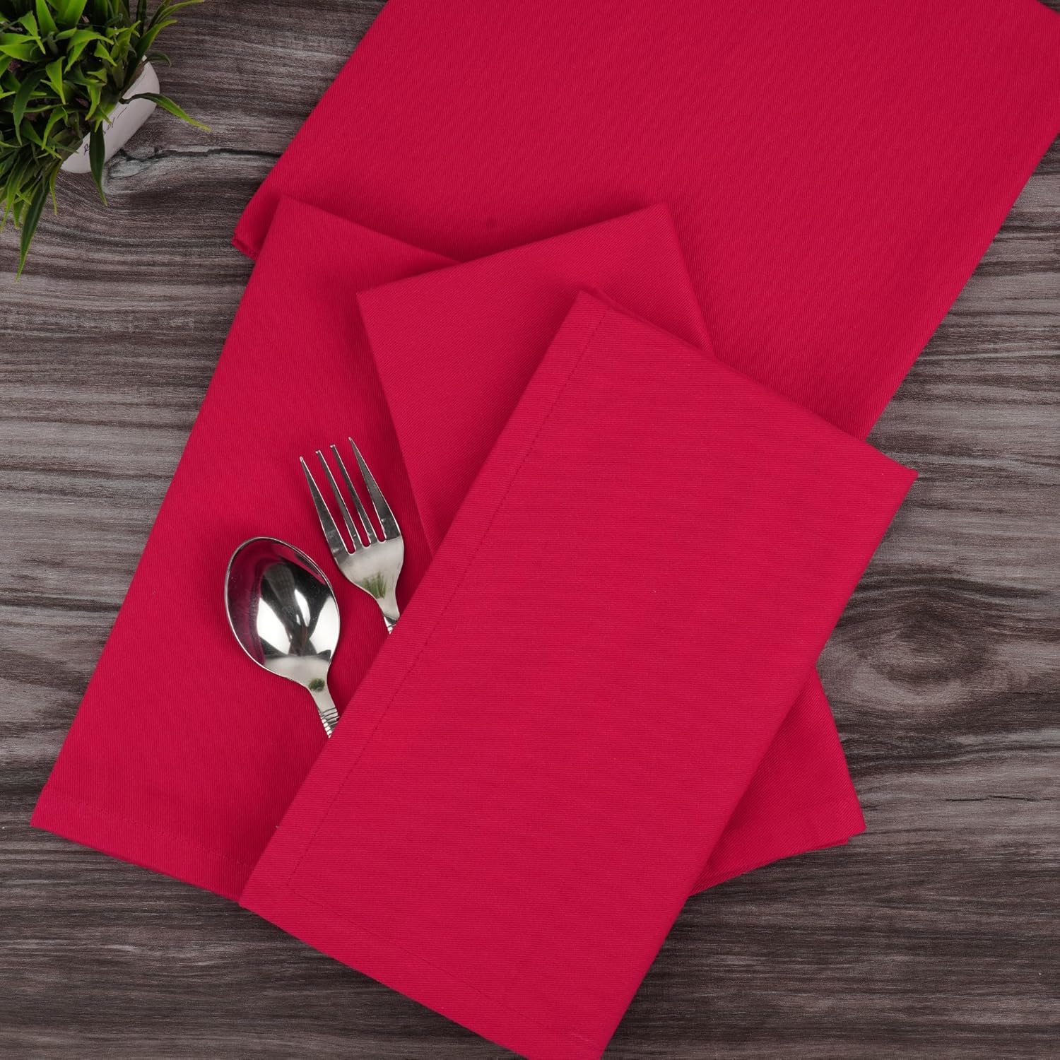 Sweet Needle - Serviettes de Table Oversize 45x45cm coton épais, lot de 12, coins arrondis