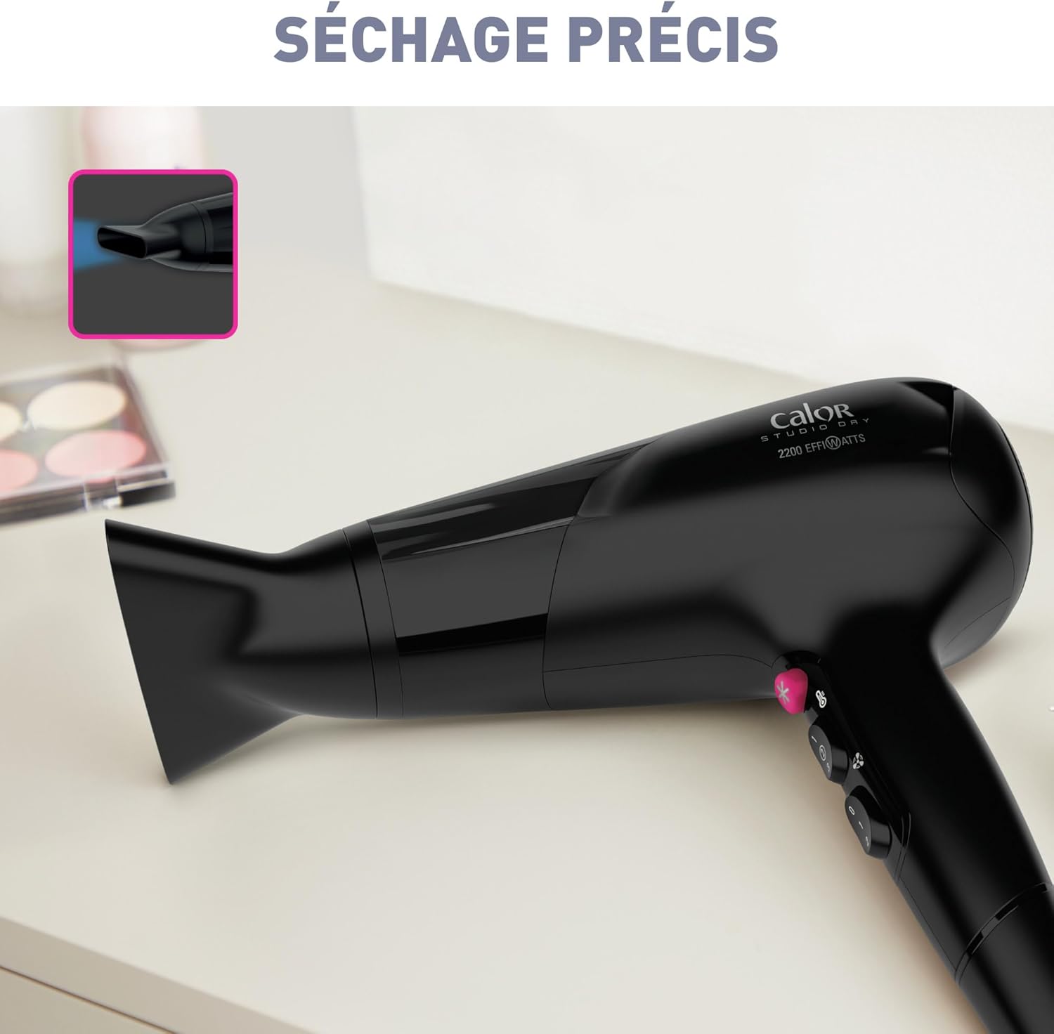 Calor - Studio Dry (série) - sèche-cheveux 6 réglages, air frais, Effiwatts, grille amovible - CV5803C0