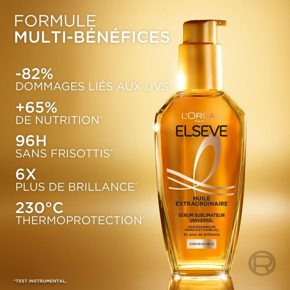 L'Oréal Paris - Elseve Huile Extraordinaire - 100ml - huiles marula & camélia, nourrissant, sans rinçage