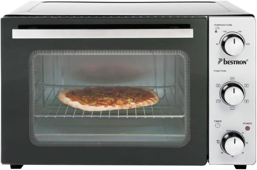 Bestron - mini-four 2 en 1, 31L, rôtissoire, 2000W, inox noir