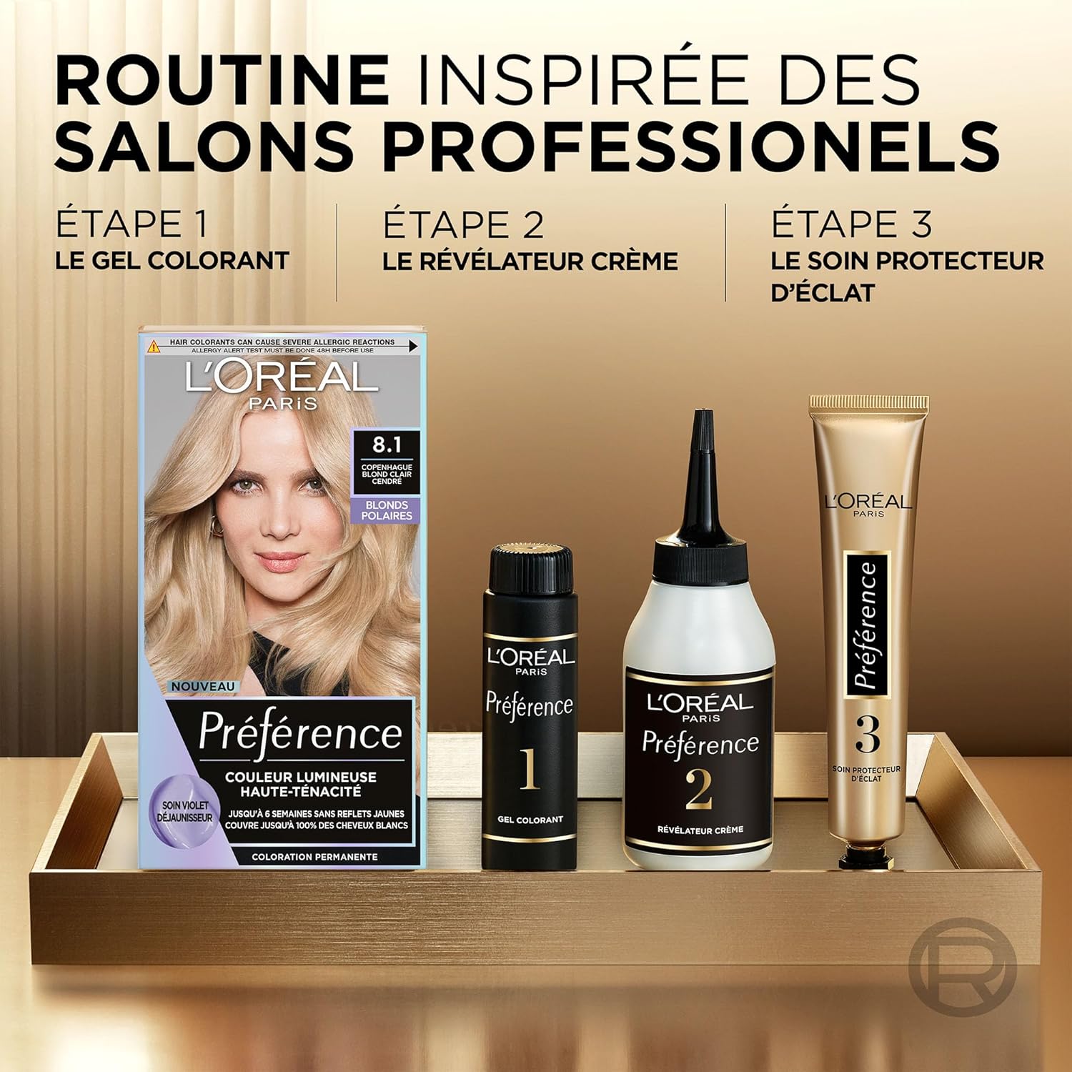 L'Oréal Paris - Préférence Copenhague 8.1 - blond cendré - coloration permanente, couvre 100% cheveux blancs