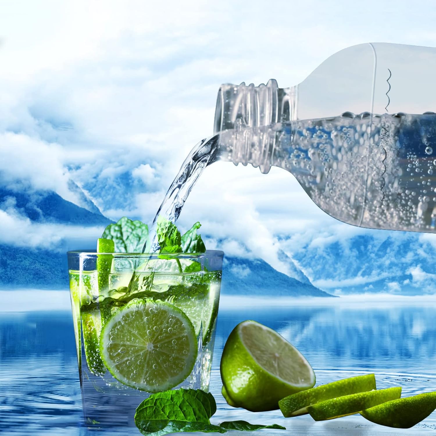 Mycket - bouteilles soda réutilisables 1L - PET sans BPA, 2 couleurs