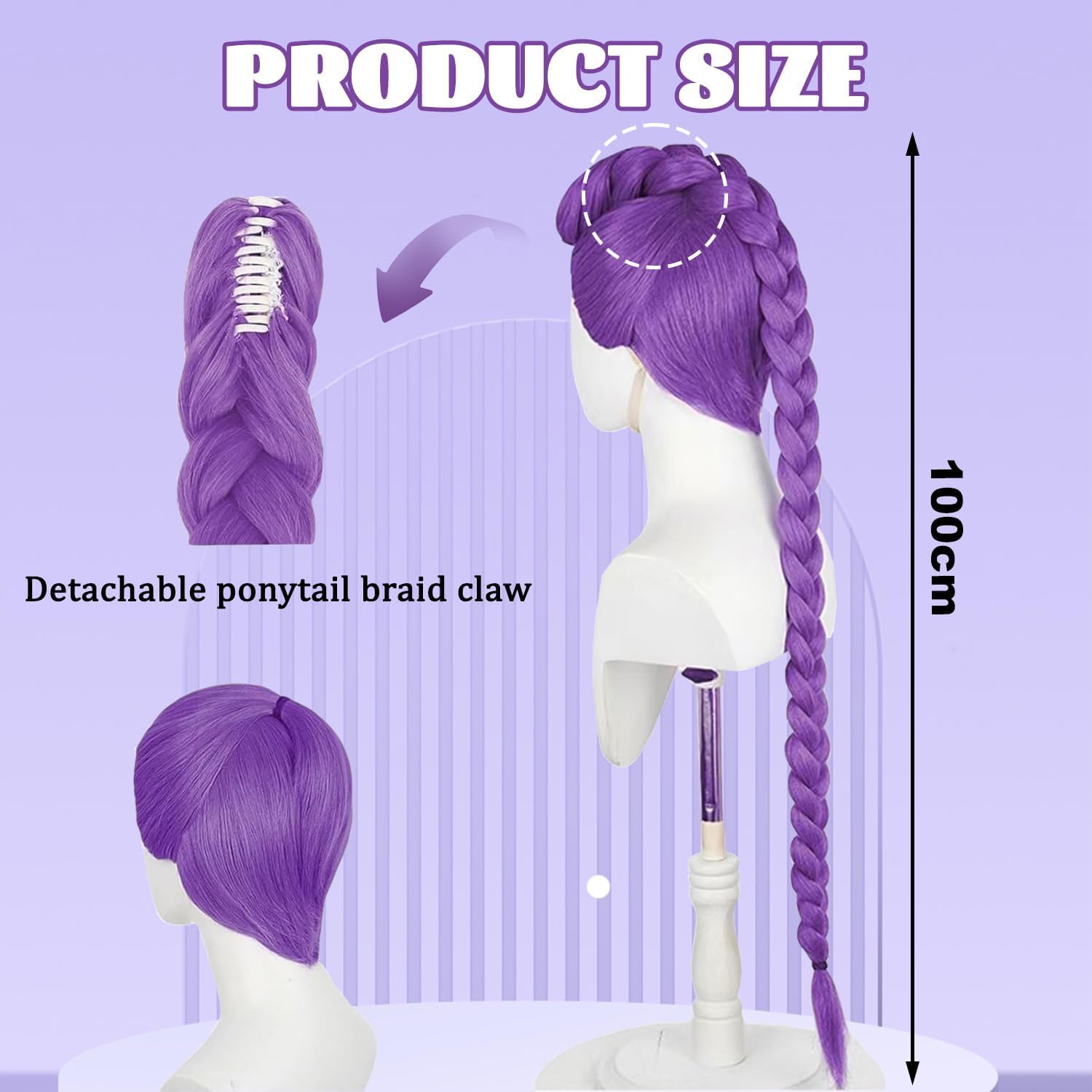 Perruque enfant - chasseur violette tressée longue - cosplay, Halloween