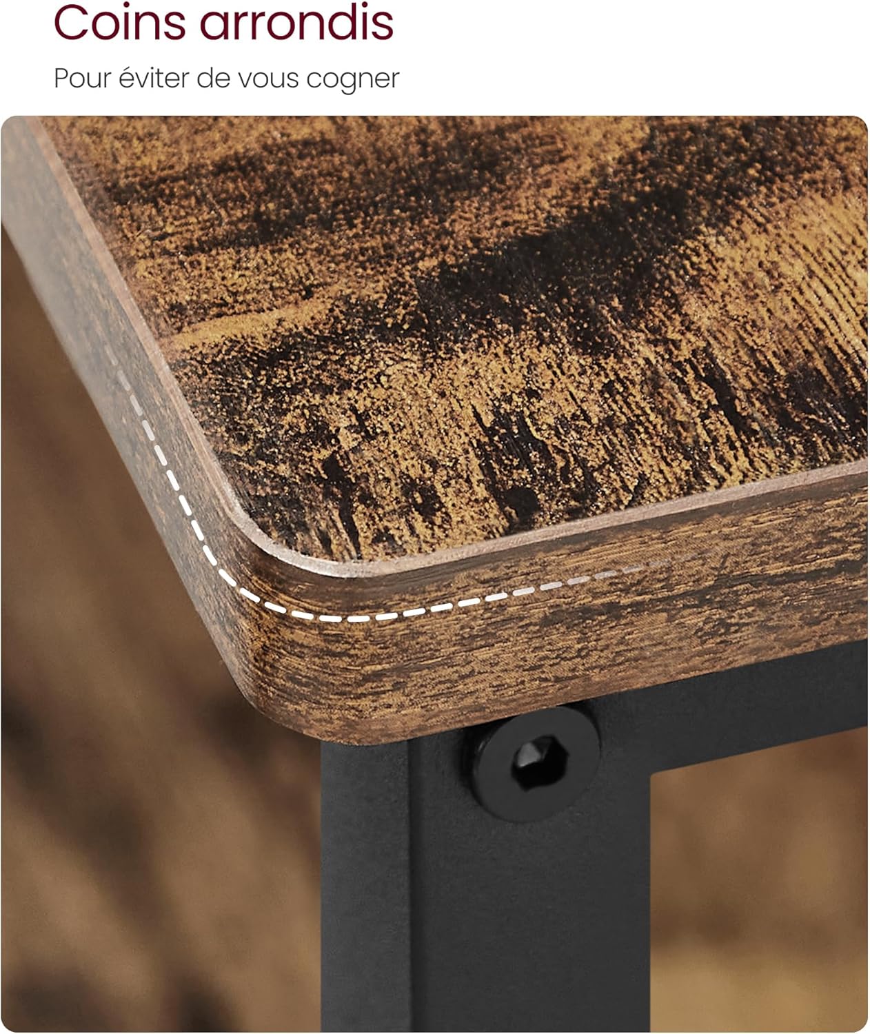 VASAGLE - îlot de cuisine industriel, 120x60x90 cm, acier stable, plan de travail spacieux