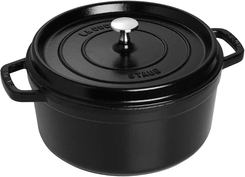 STAUB - cocotte ronde fonte émaillée - 24cm 3.8L 4 pers - noir mat