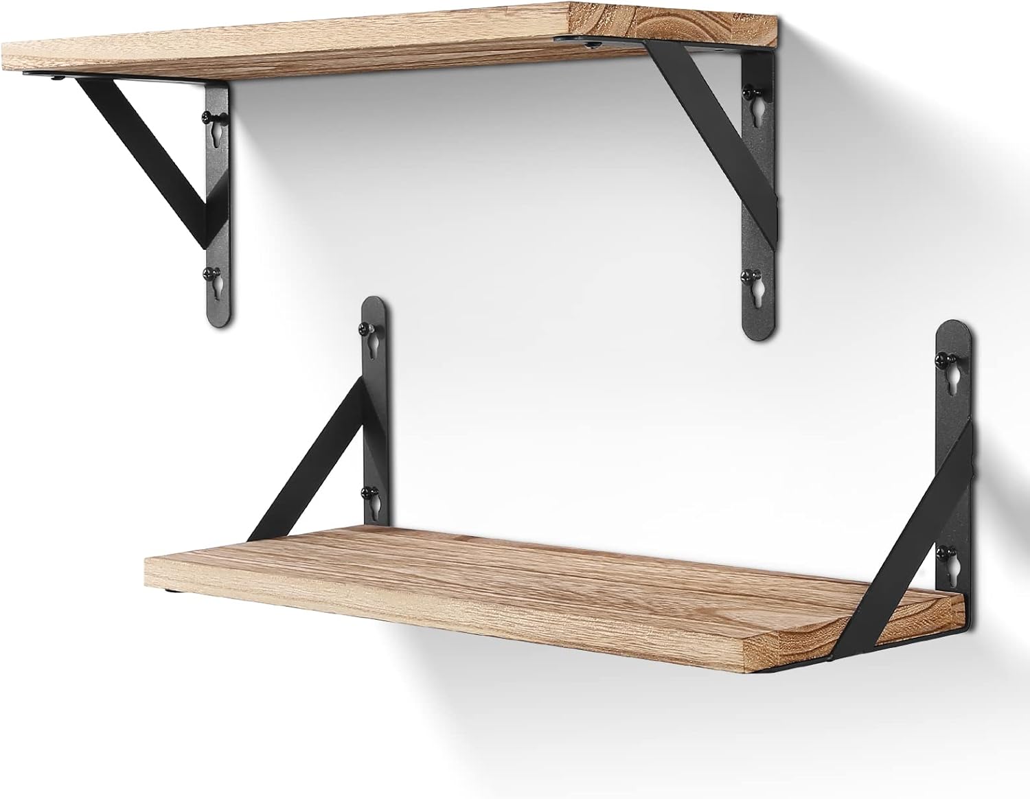 AGM - étagères murales bois, 42,5x15cm, lot 2, multi-pièces