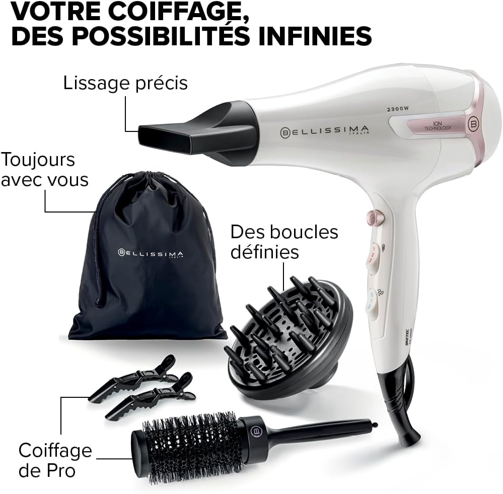 Bellissima - Sèche-cheveux 2300W - Séchage rapide, chaleur maîtrisée